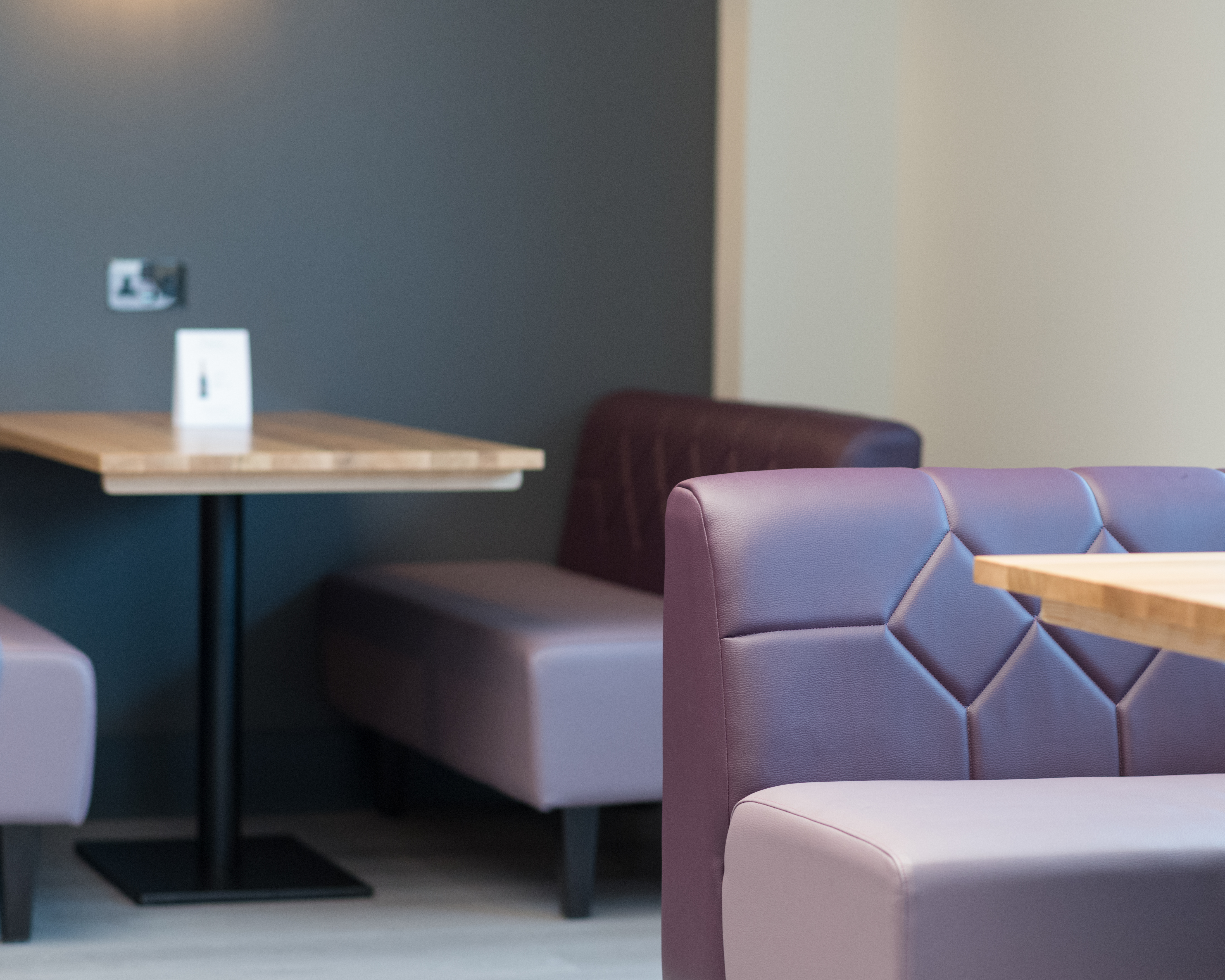 Comfortable sofa seating at Birmingham South Aspire Lounge.